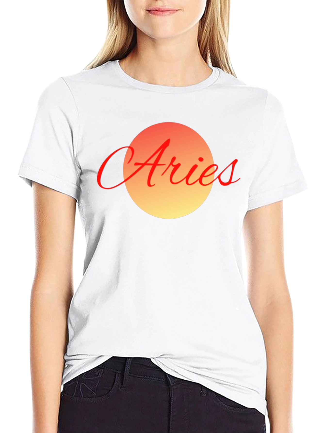 Aries Zodiac Graphic Tee - Black Cotton Blend T-Shirt