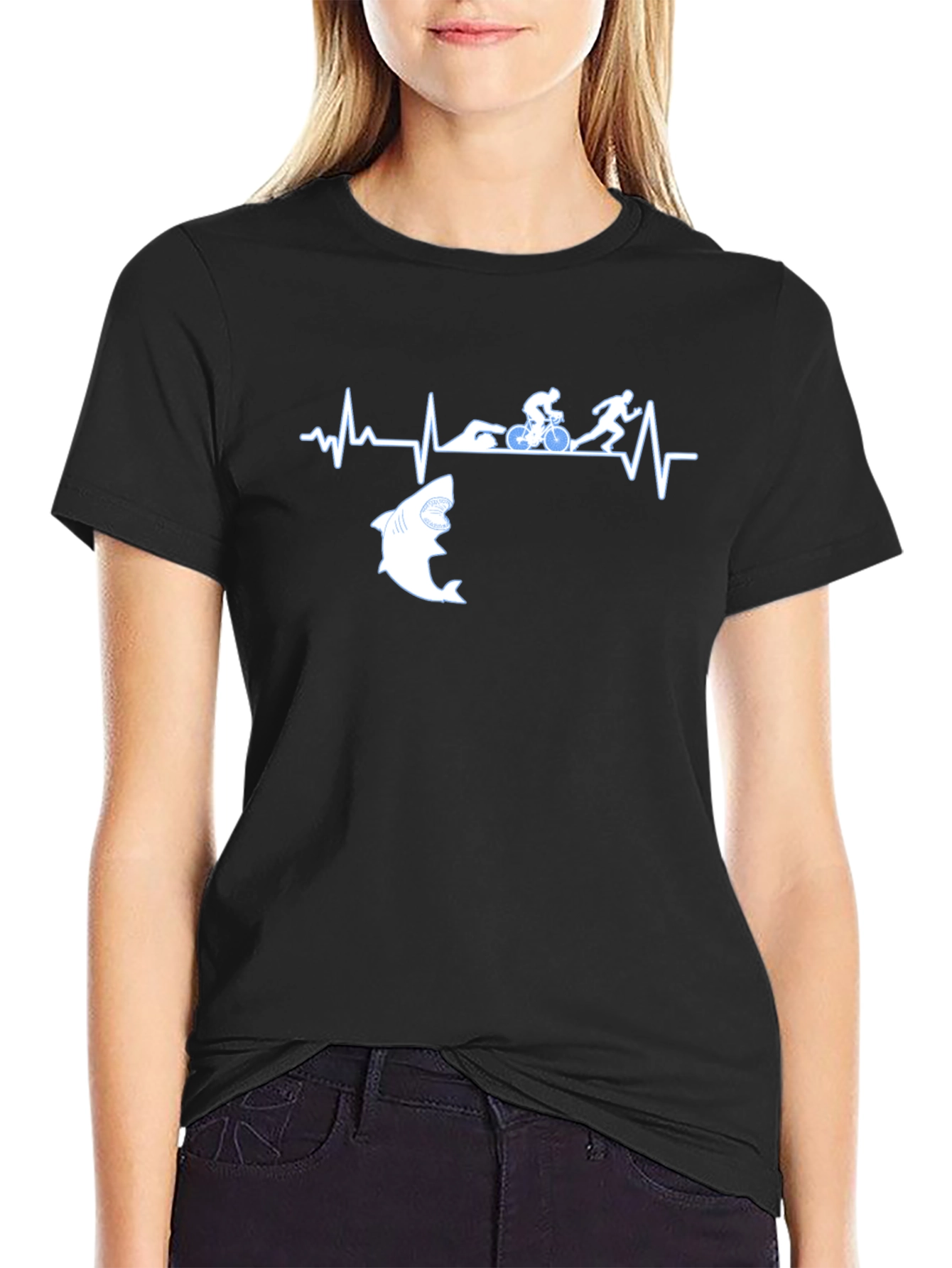 Triathlon Shark Heartbeat T-Shirt