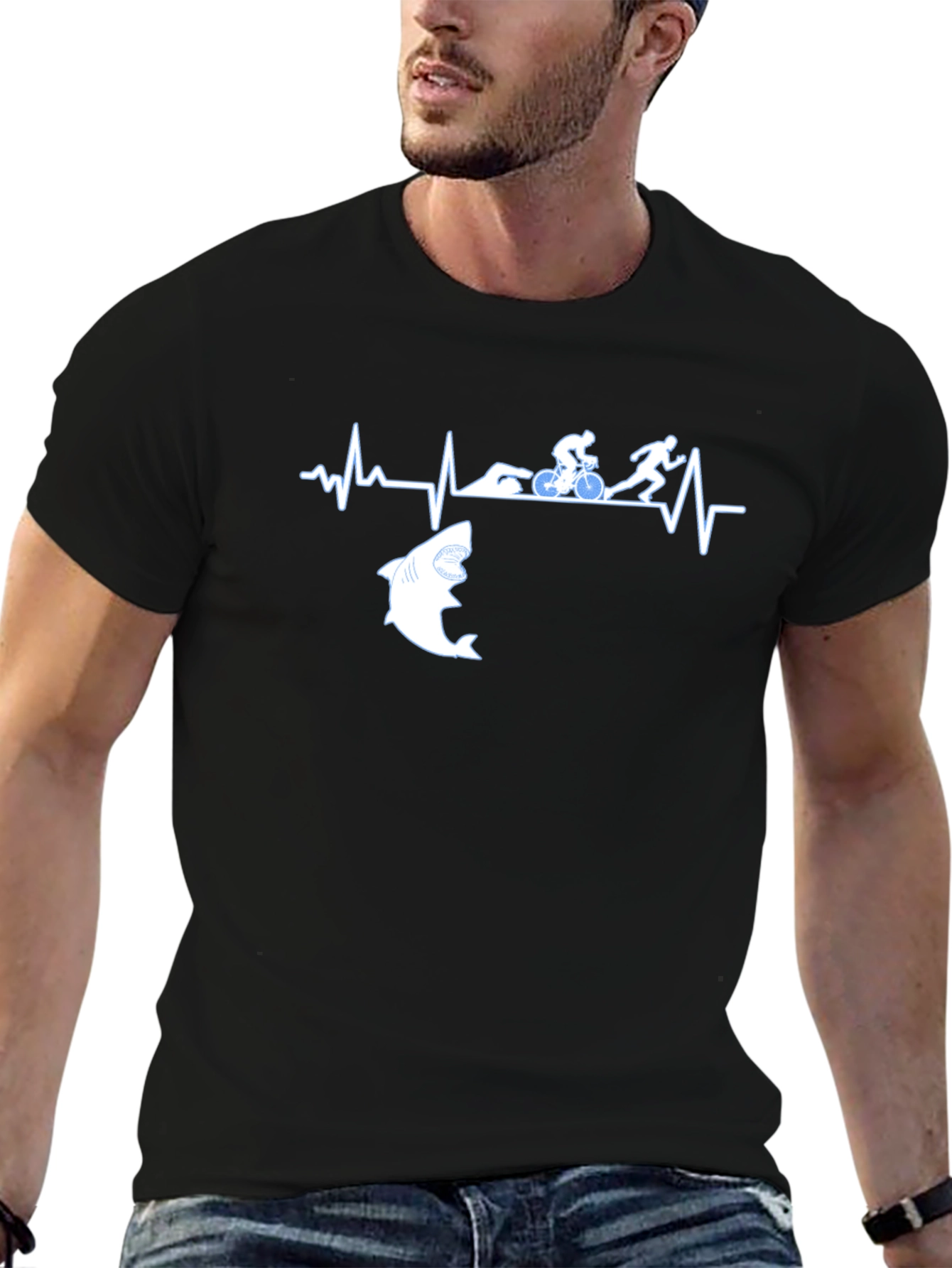 Triathlon Shark Heartbeat T-Shirt