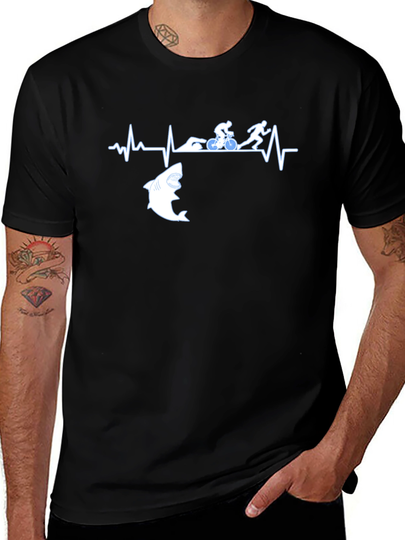 Triathlon Shark Heartbeat T-Shirt