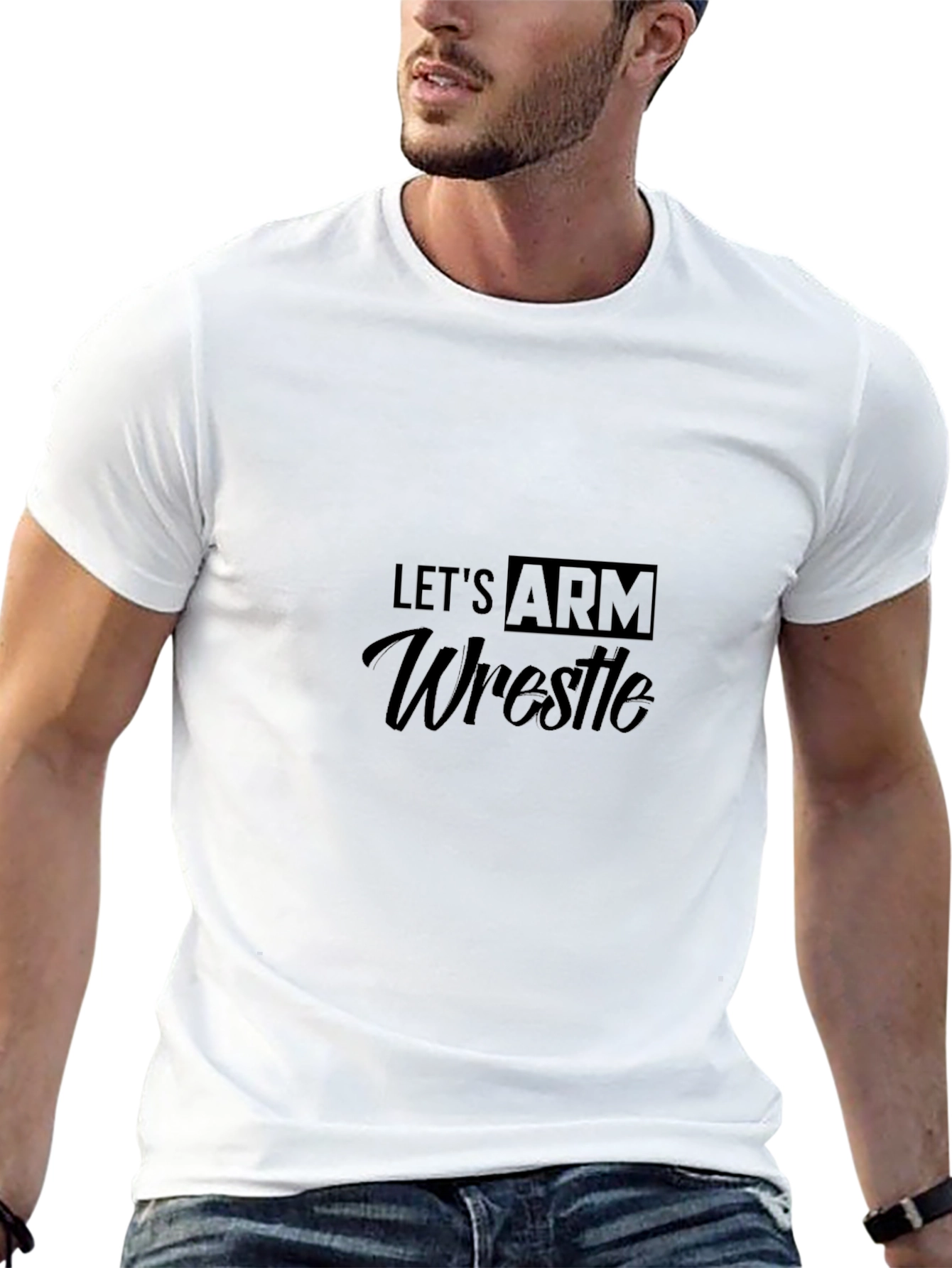 Lets Arm Wrestle Black T-Shirt