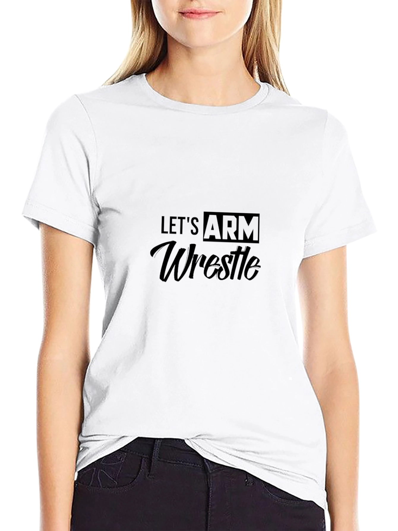 Lets Arm Wrestle Black T-Shirt