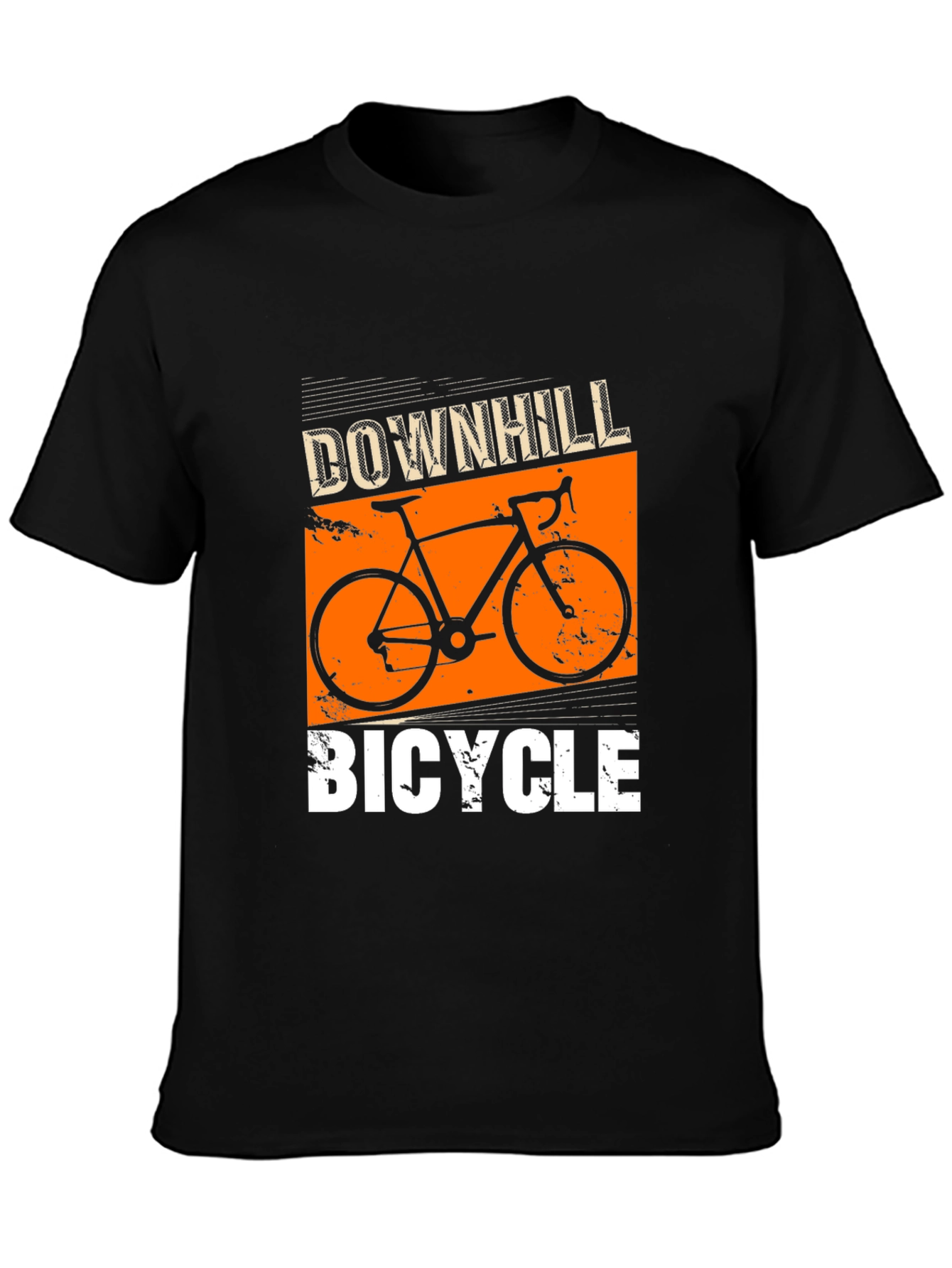 Downhill Bicycle Graphic T-Shirt - Black
