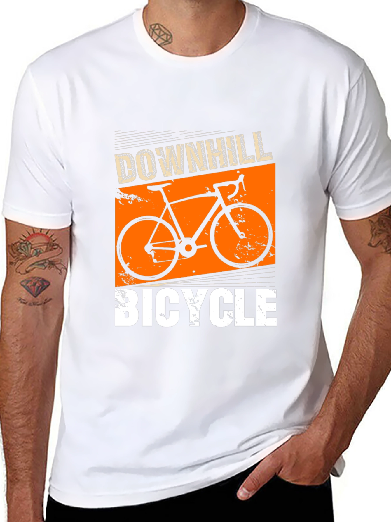 Downhill Bicycle Graphic T-Shirt - Black