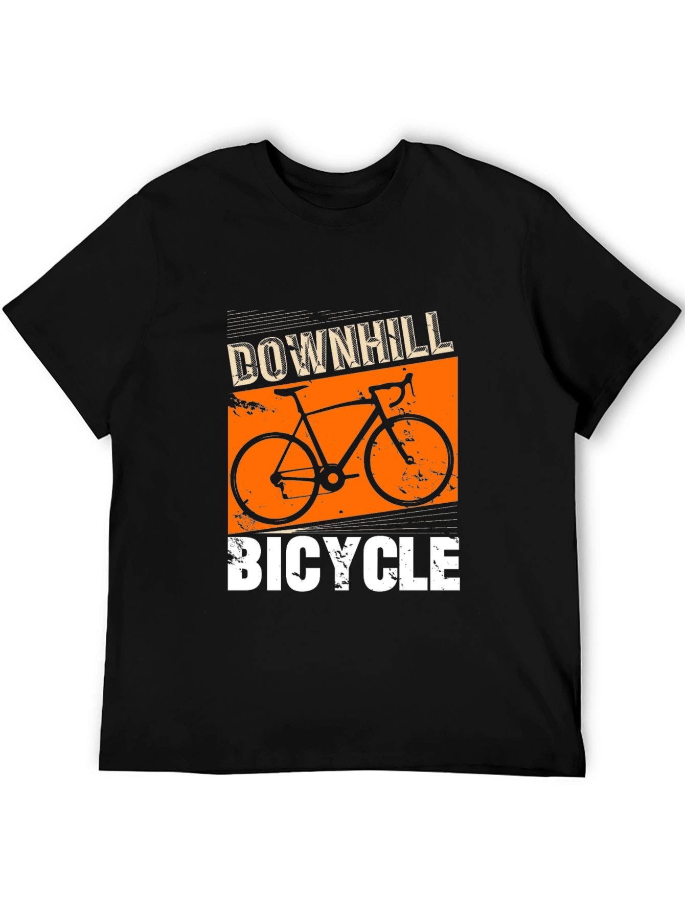 Downhill Bicycle Graphic T-Shirt - Black