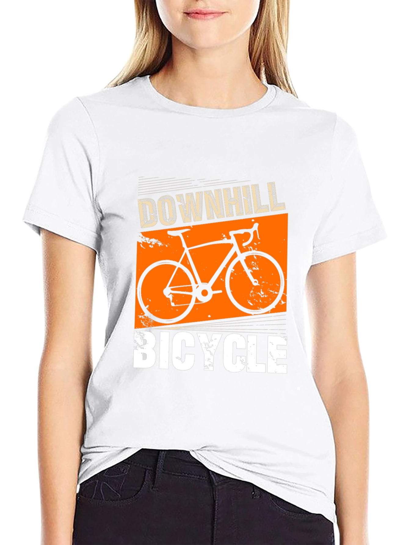 Downhill Bicycle Graphic T-Shirt - Black