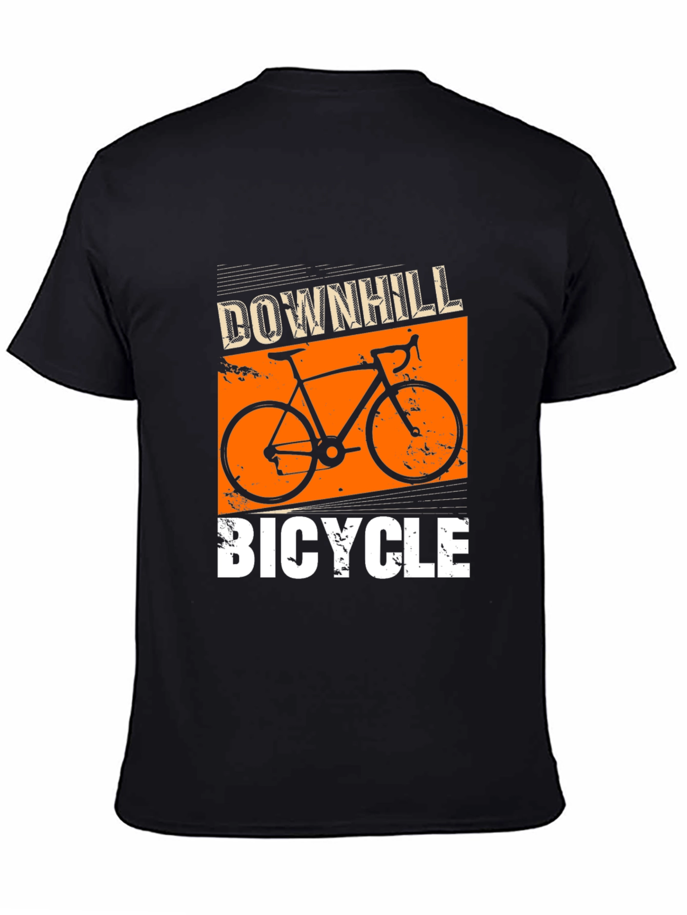 Downhill Bicycle Graphic T-Shirt - Black