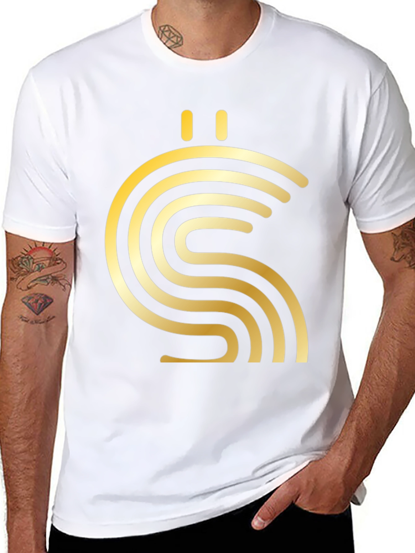 Abstract Gold Symbol Black T-Shirt