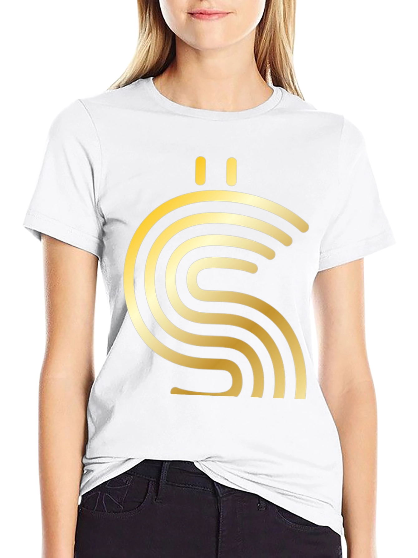 Abstract Gold Symbol Black T-Shirt