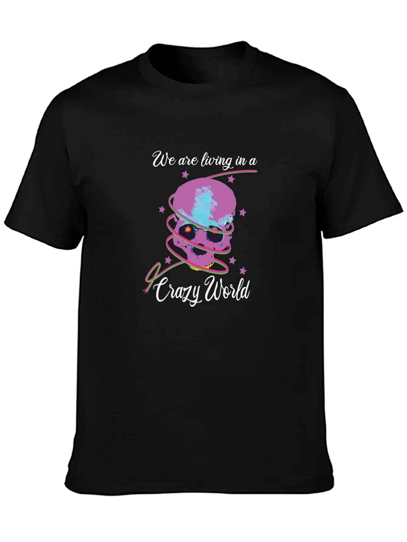 Crazy World Skull Graphic Tee
