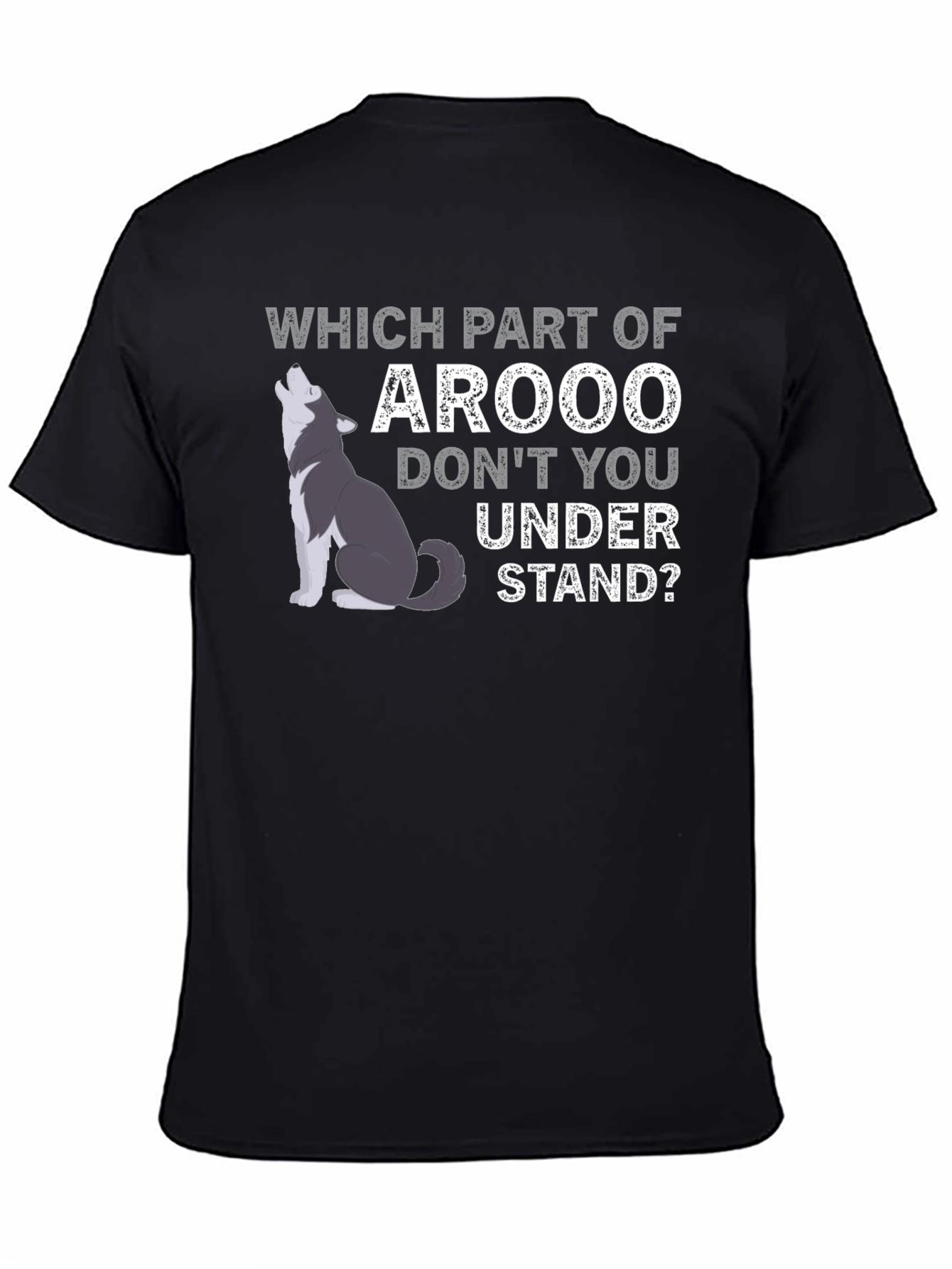 Arooo Wolf Graphic T-Shirt - Funny Animal Tee