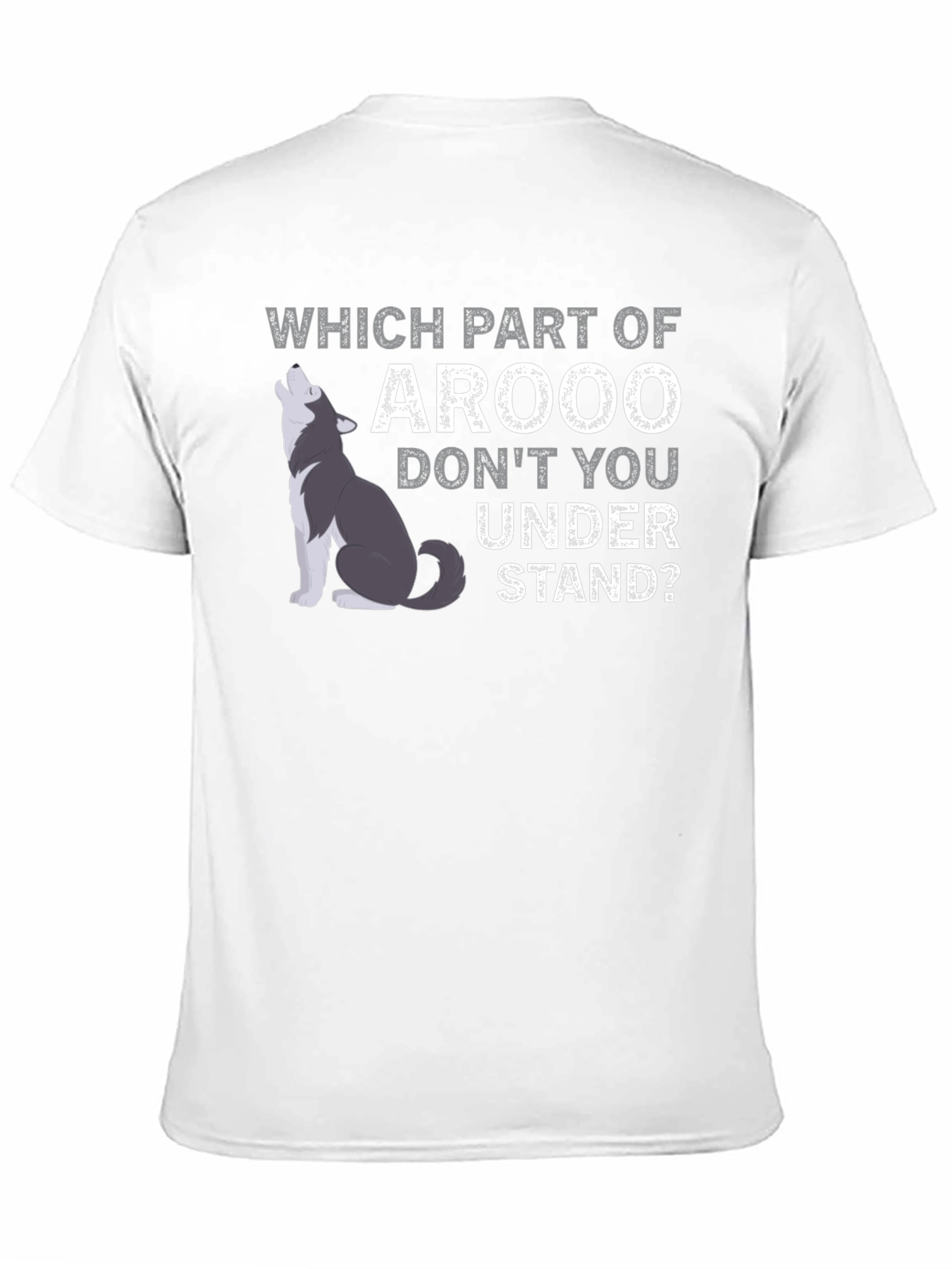 Arooo Wolf Graphic T-Shirt - Funny Animal Tee