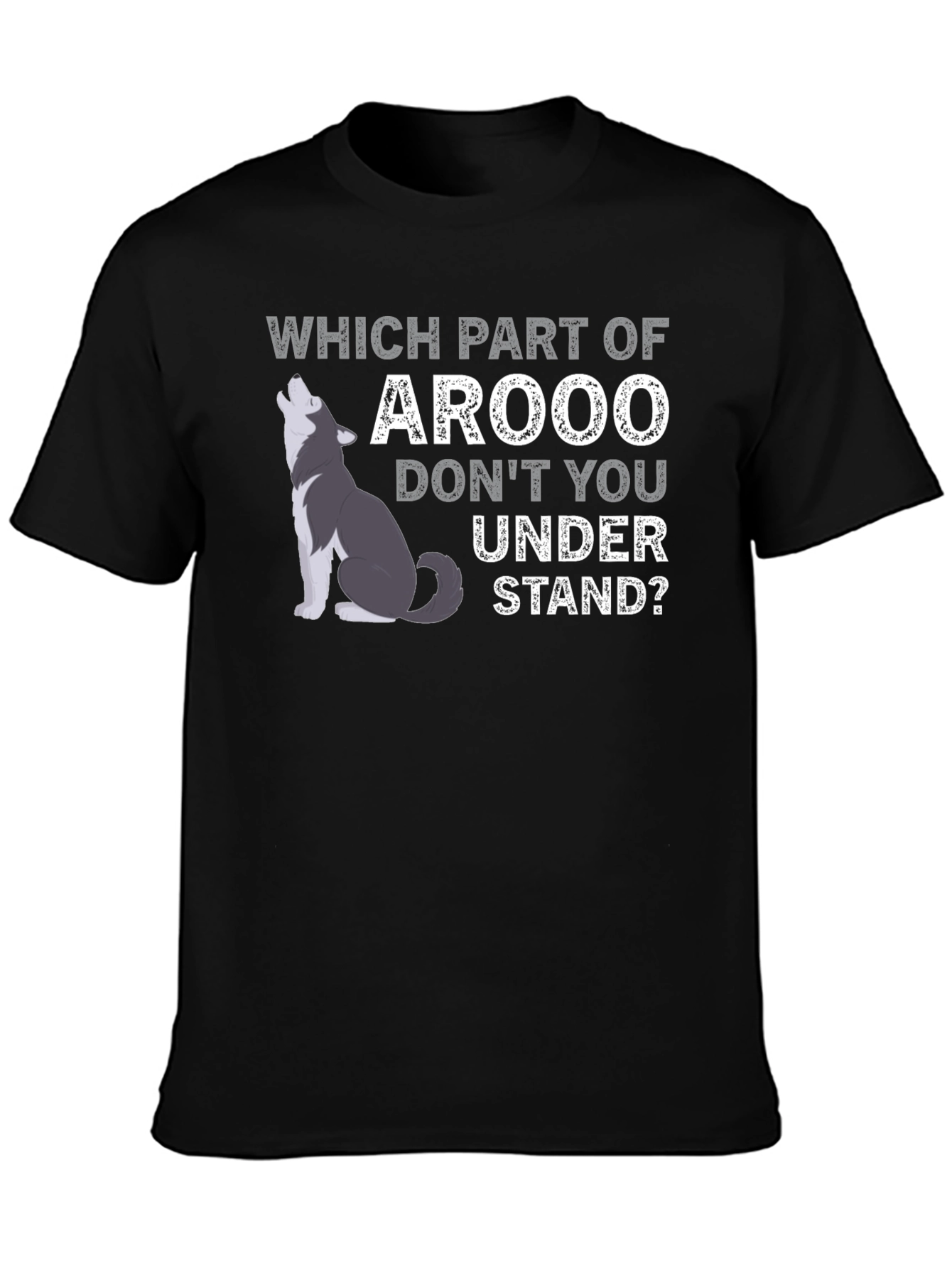 Arooo Wolf Graphic T-Shirt - Funny Animal Tee