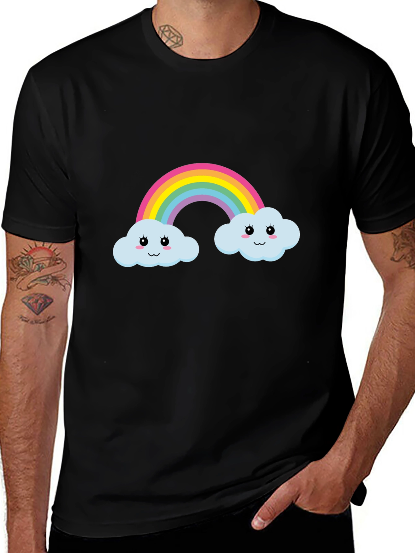 Rainbow Cloud Graphic Tee - Cute & Fun