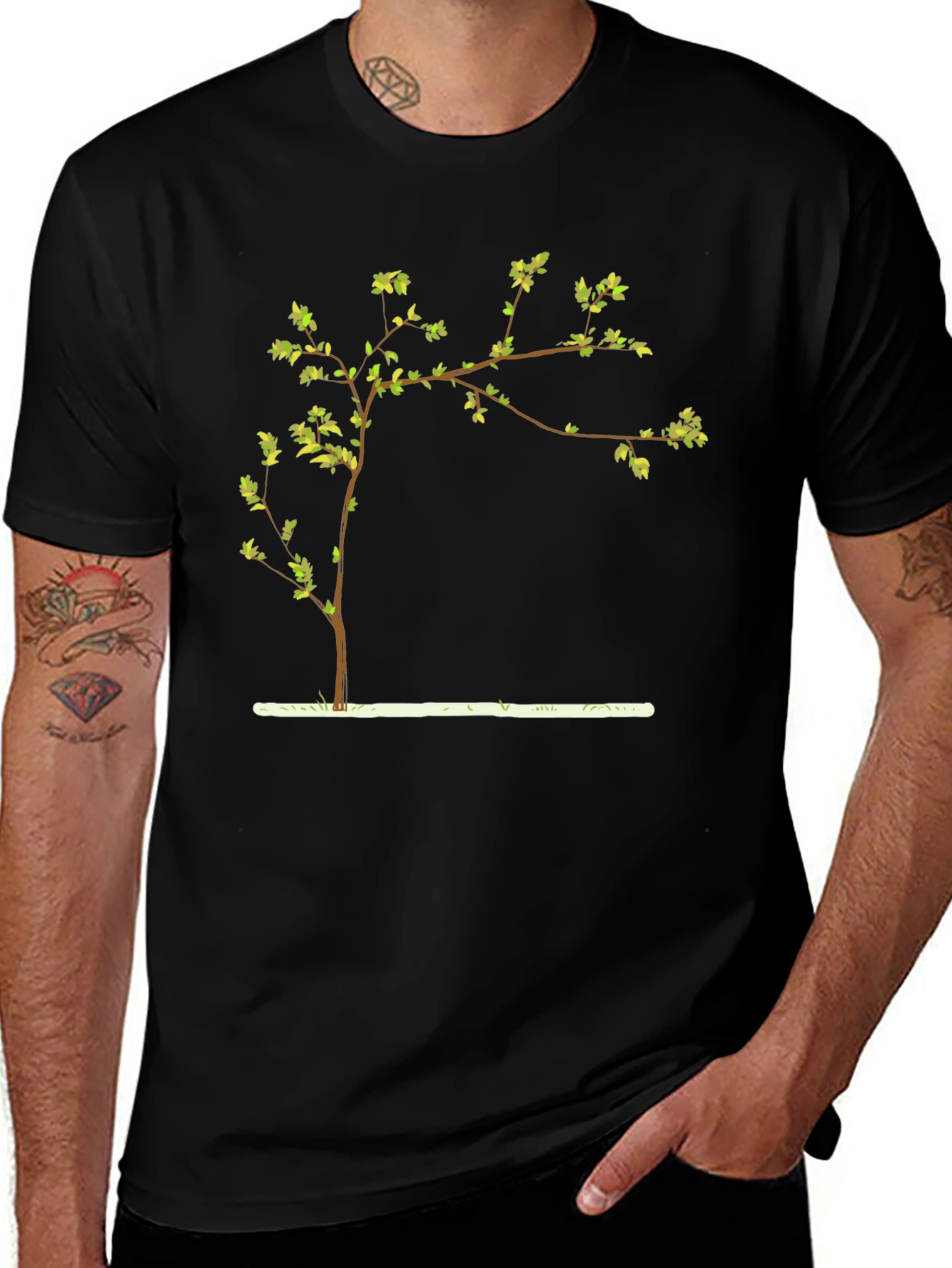 Arboreal Tee: Black Tree Graphic T-Shirt