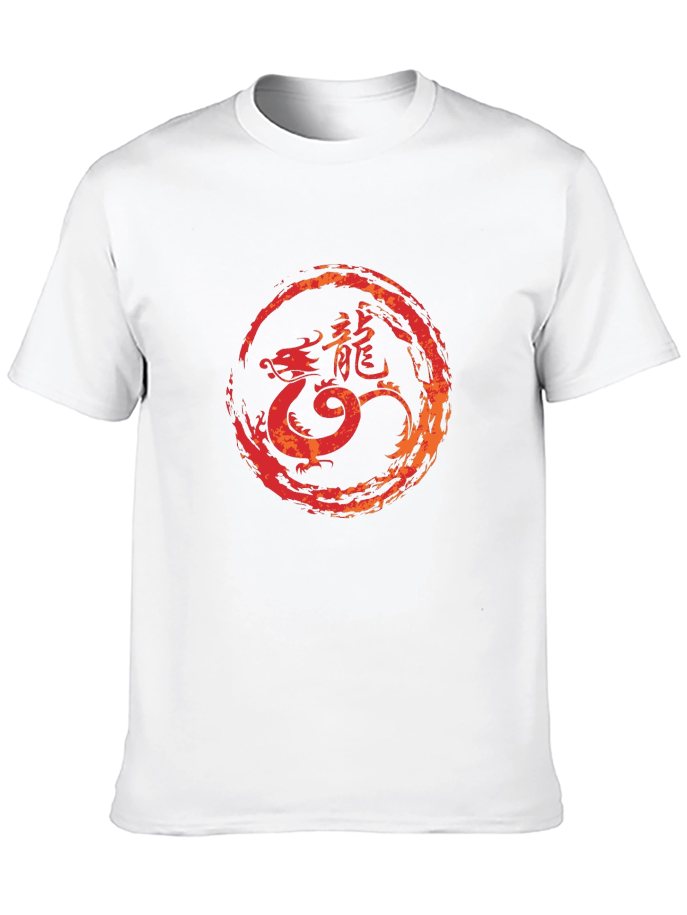 Dragon Circle Graphic Tee - Black Cotton Blend