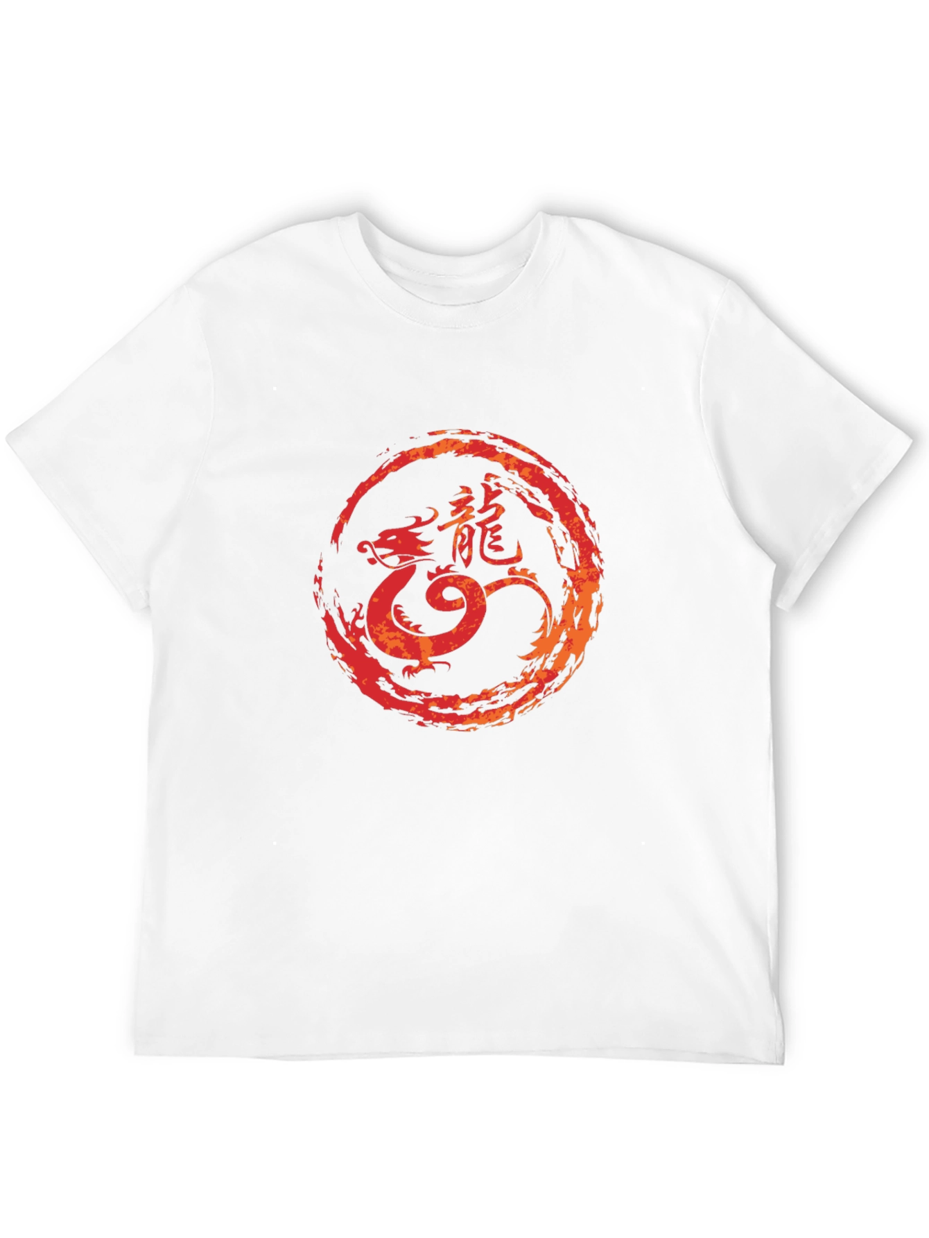 Dragon Circle Graphic Tee - Black Cotton Blend