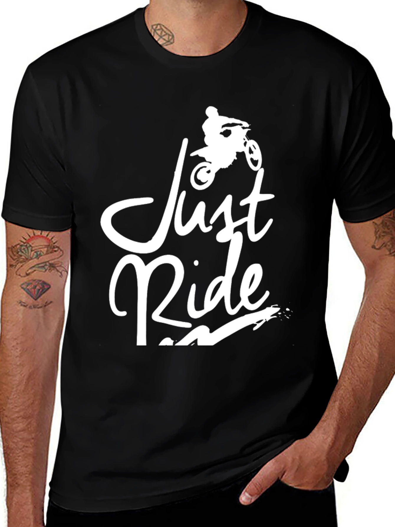 Just Ride Graphic Tee - Motorcycle Design