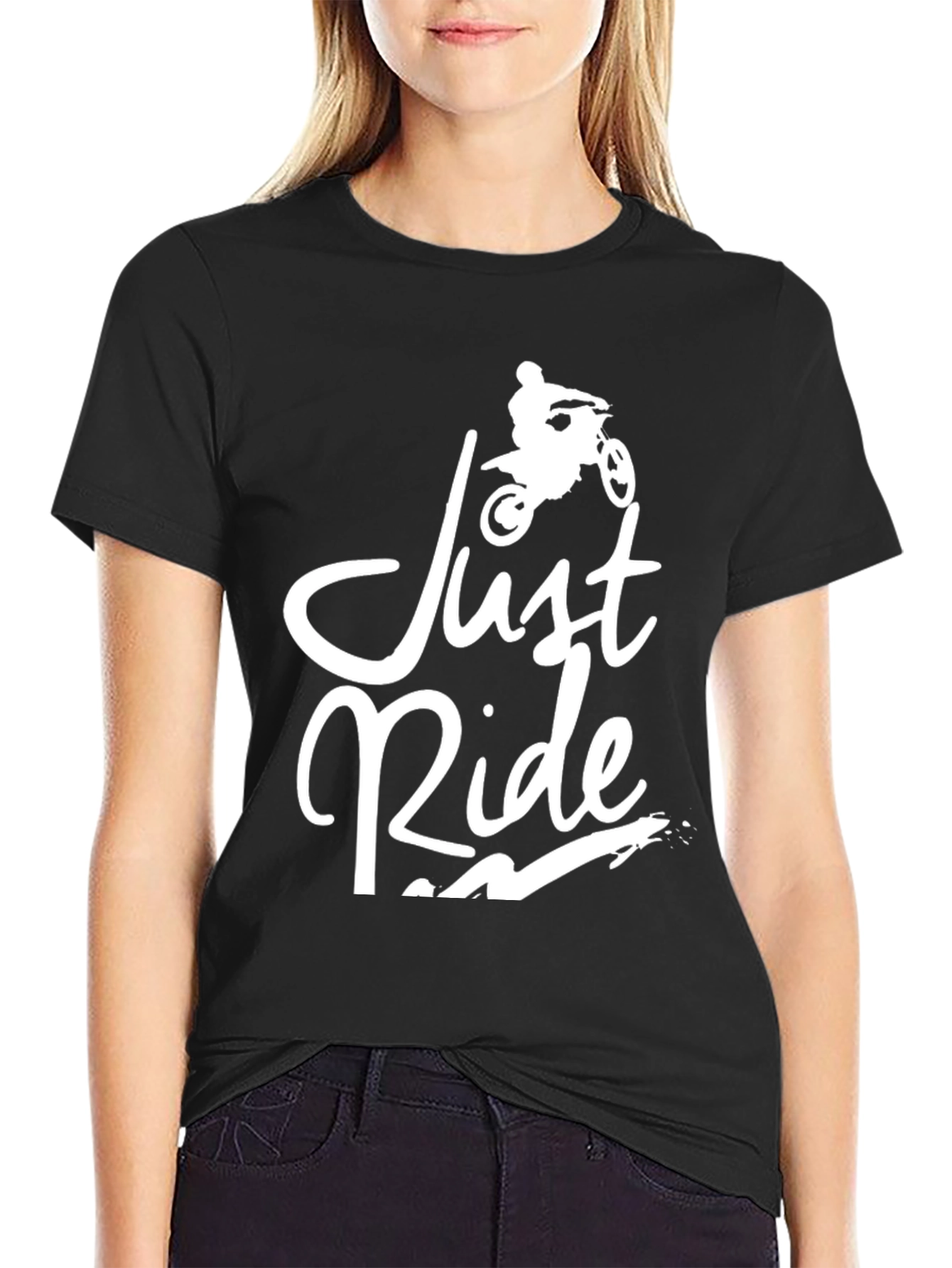 Just Ride Graphic Tee - Motorcycle Design