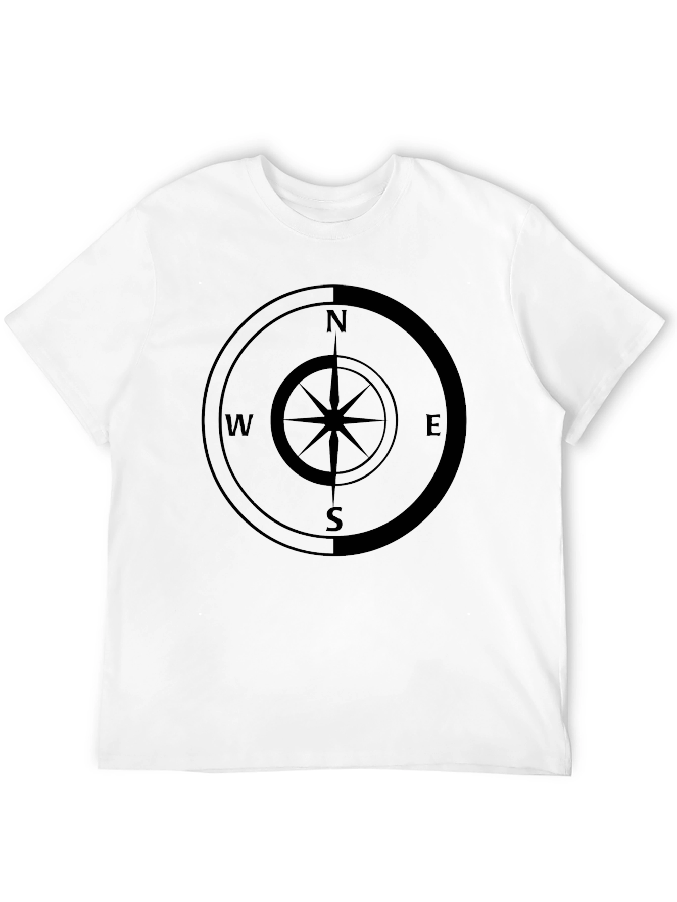 Compass Rose Graphic Tee - Black Cotton Comfort