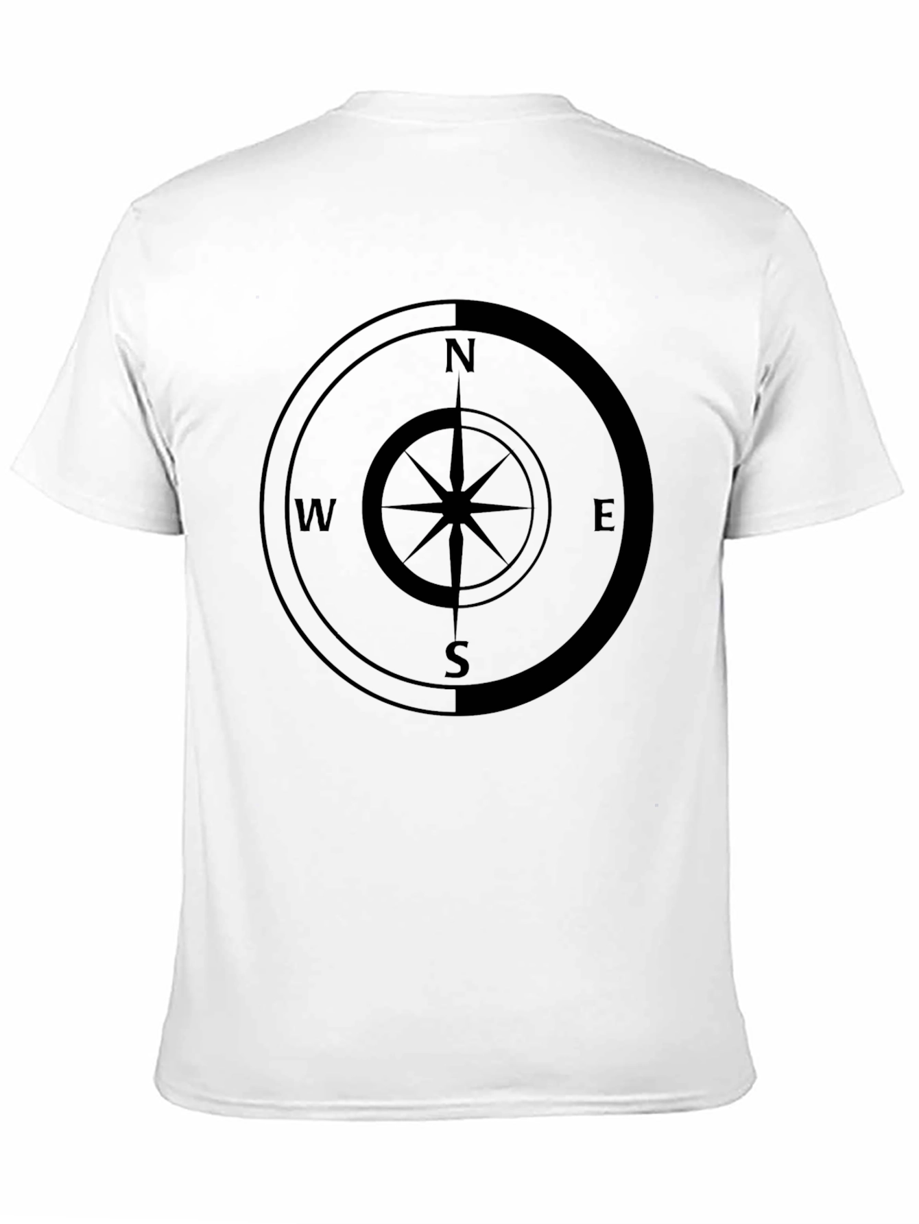 Compass Rose Graphic Tee - Black Cotton Comfort