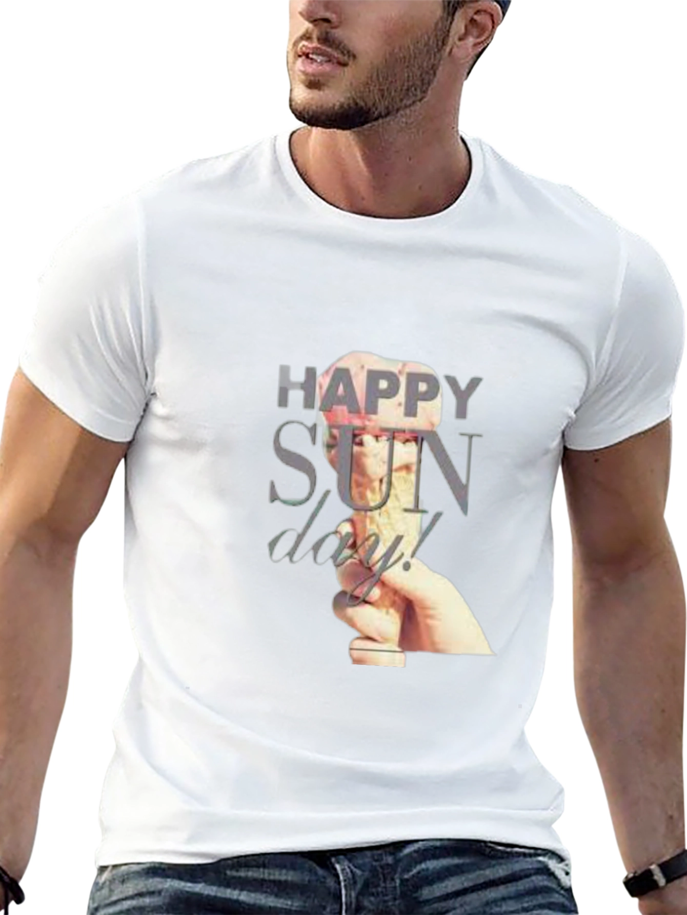 Happy Sunday Graphic T-Shirt - Black