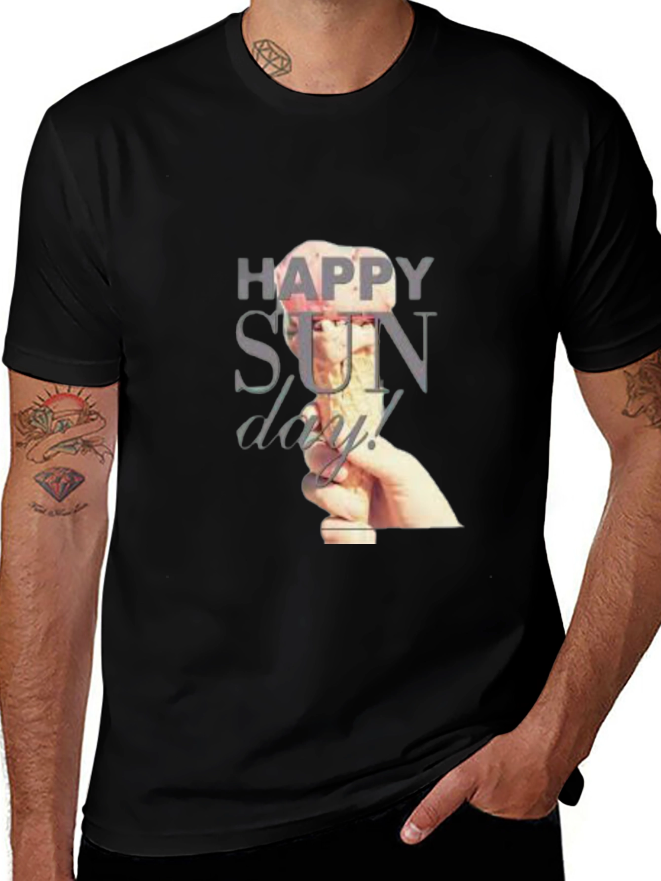 Happy Sunday Graphic T-Shirt - Black