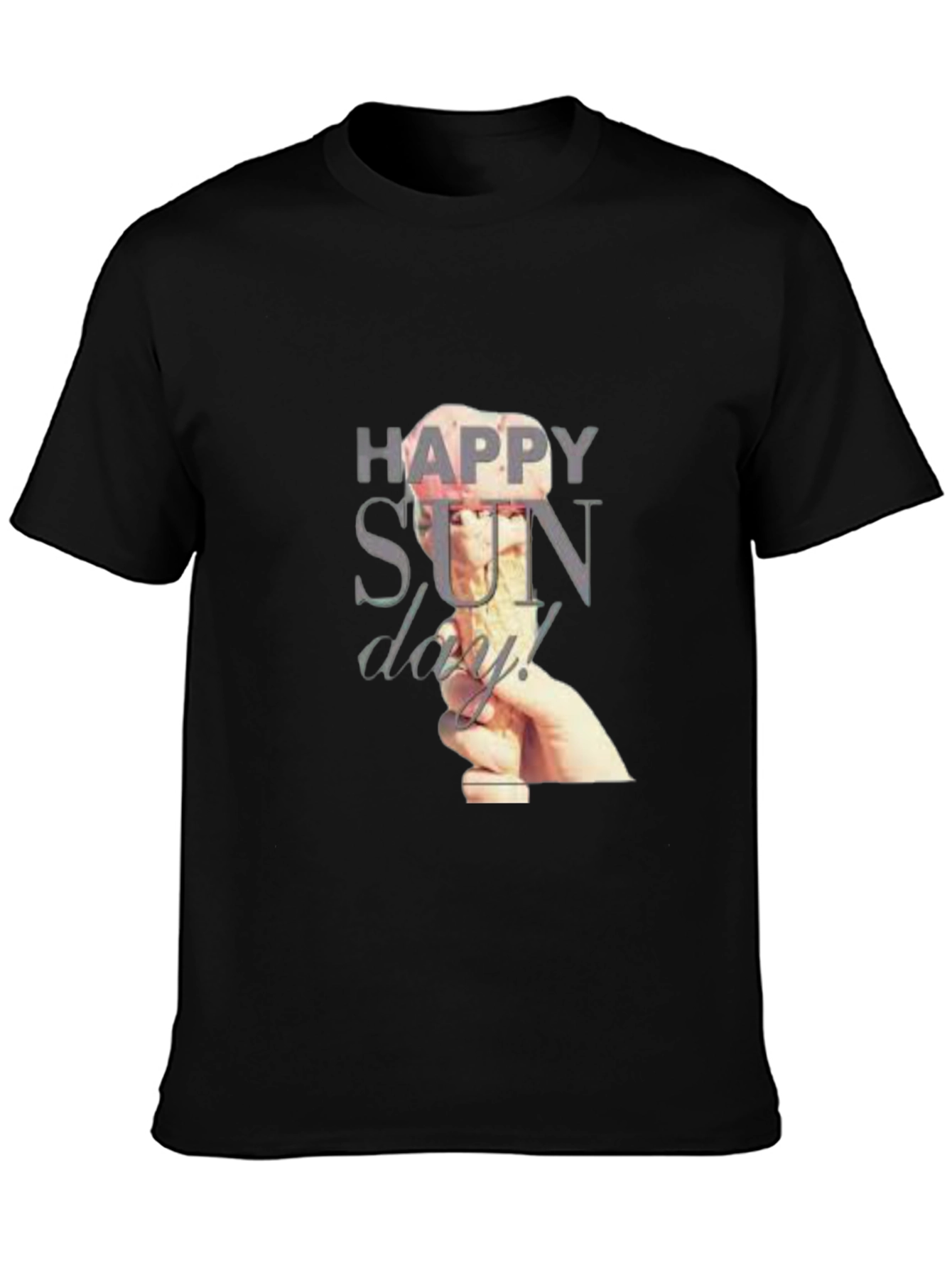 Happy Sunday Graphic T-Shirt - Black