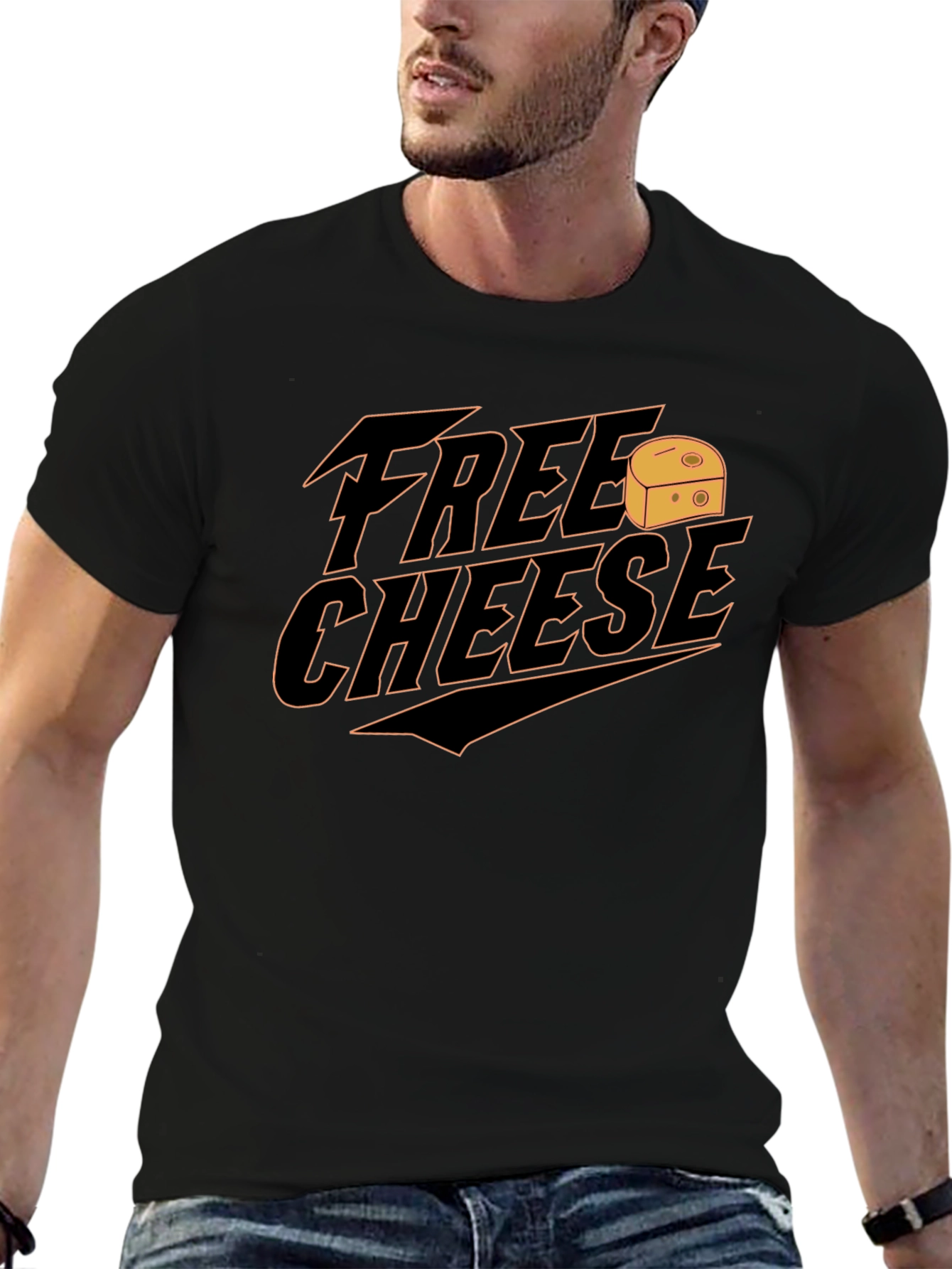 Free Cheese Graphic Tee - Novelty T-Shirt