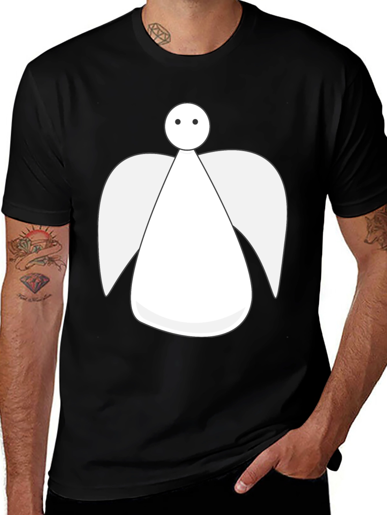 Angel Graphic Tee - Unisex Black T-Shirt