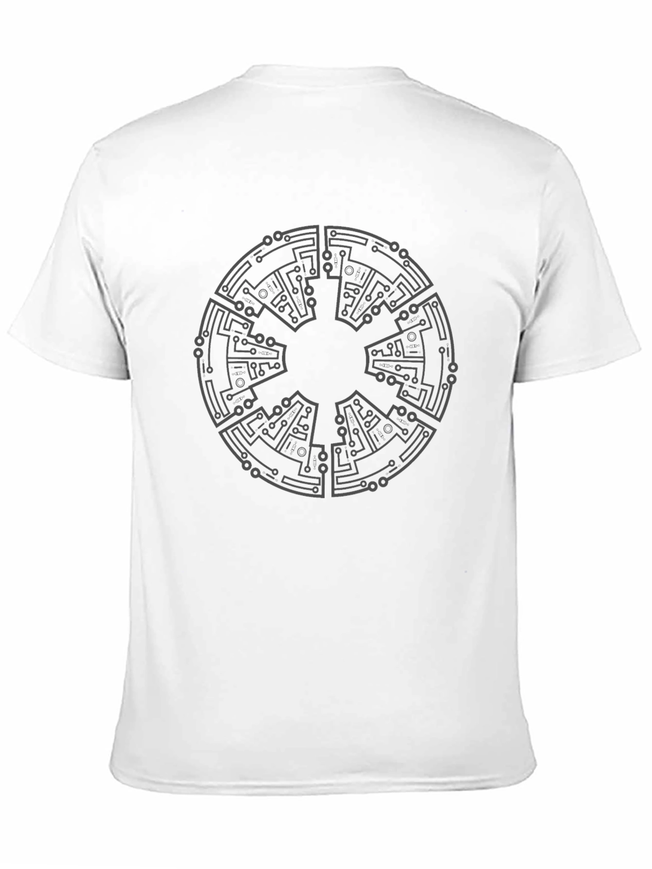 Tech Circuit Mandala Black T-Shirt