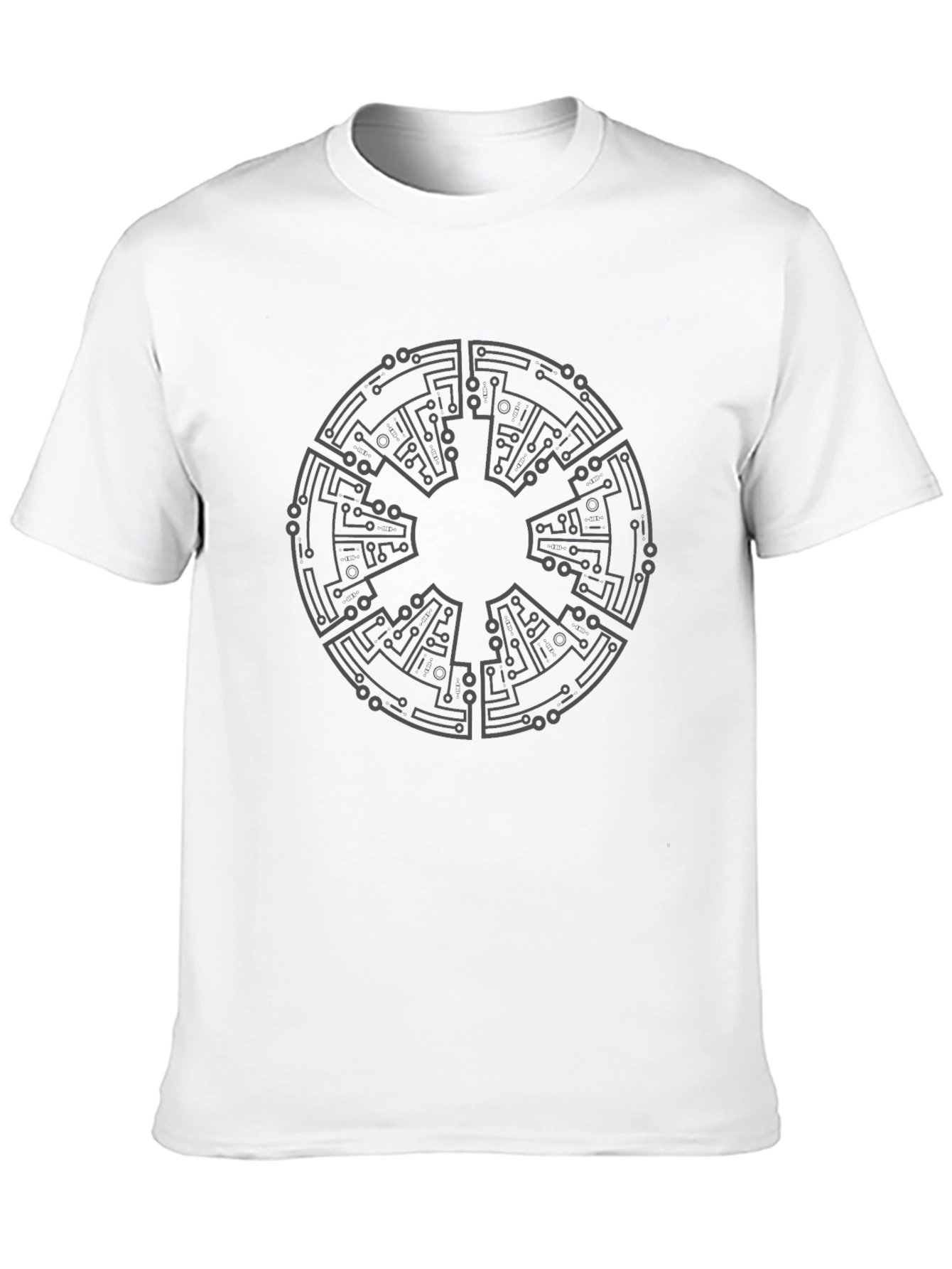 Tech Circuit Mandala Black T-Shirt