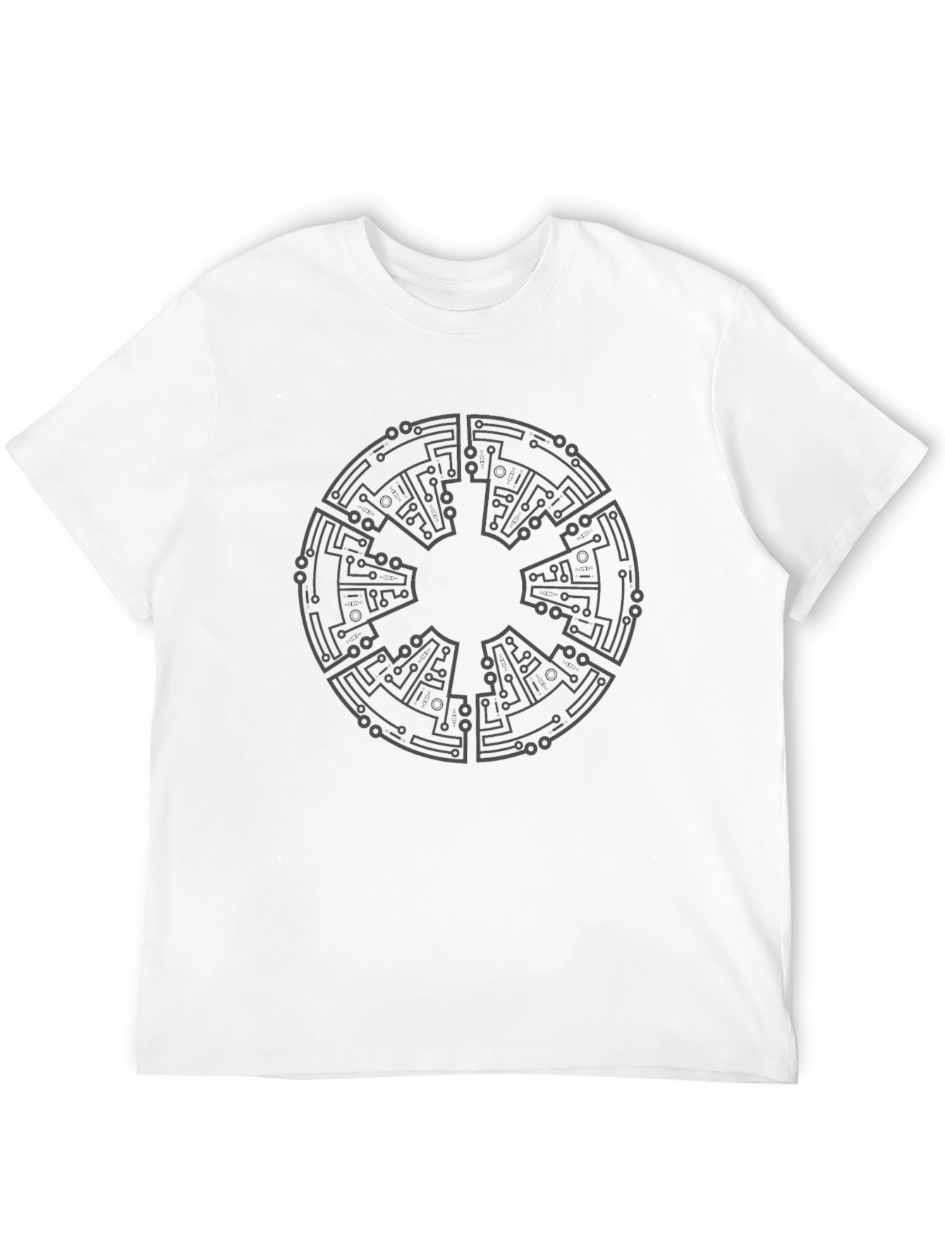 Tech Circuit Mandala Black T-Shirt