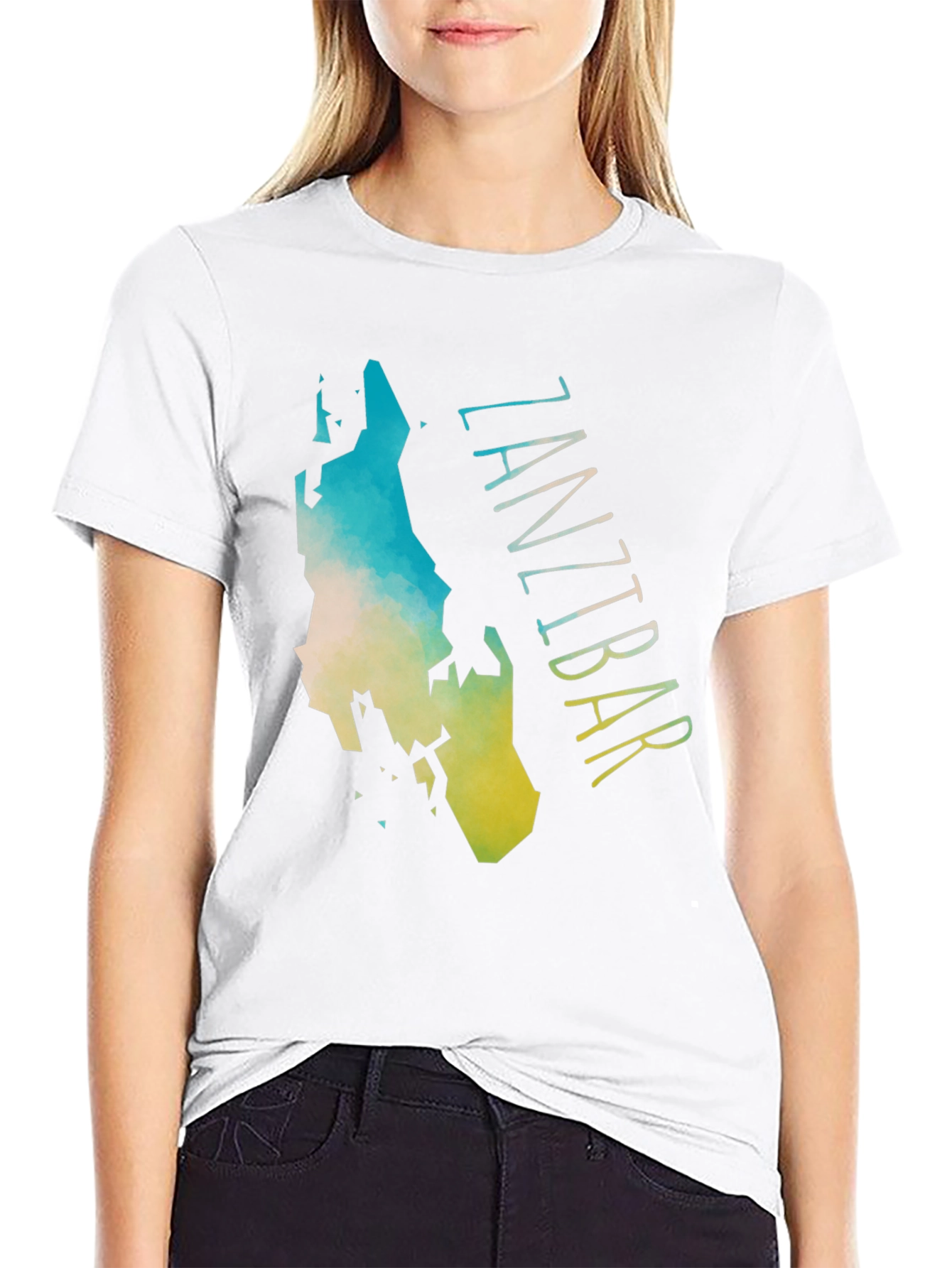 Zanzibar Island Map Graphic Tee - Black