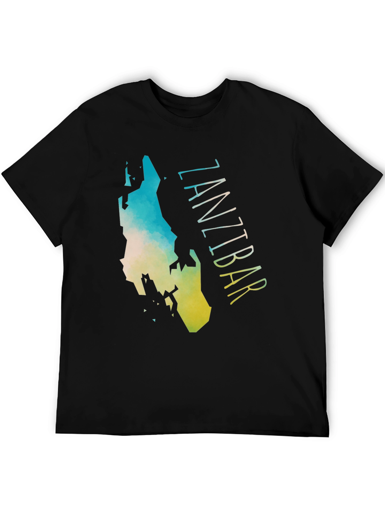 Zanzibar Island Map Graphic Tee - Black