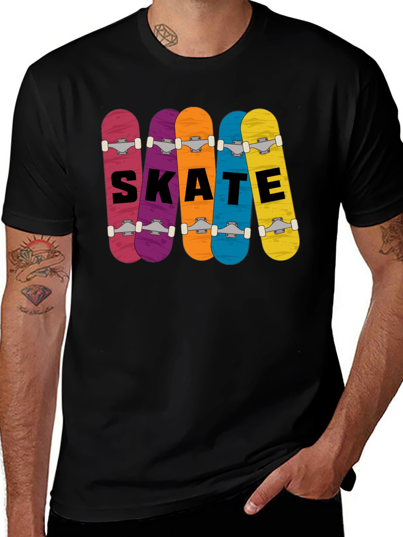 Skateboards Graphic Print T-Shirt
