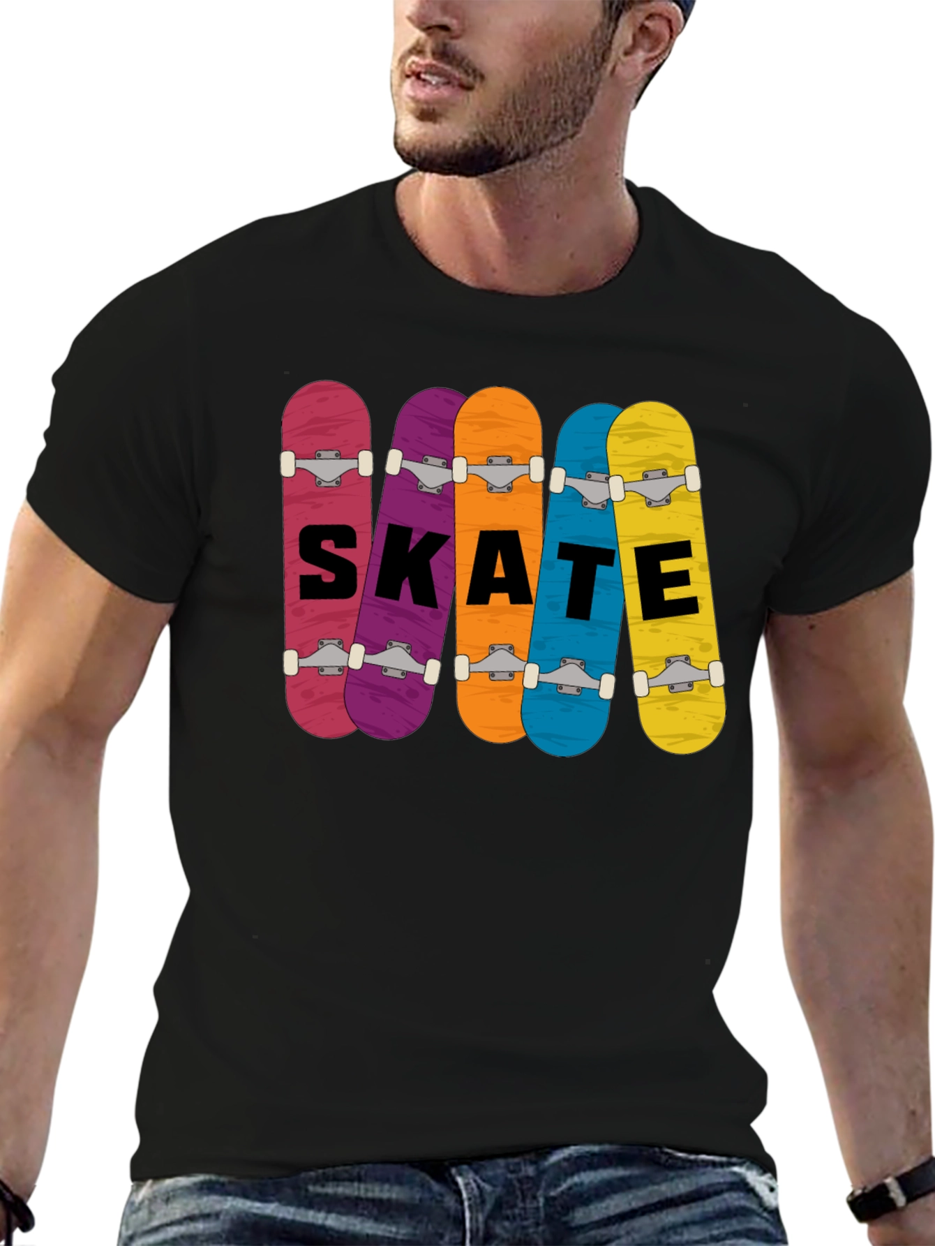 Skateboards Graphic Print T-Shirt