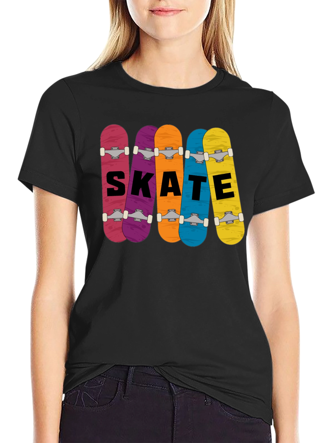 Skateboards Graphic Print T-Shirt