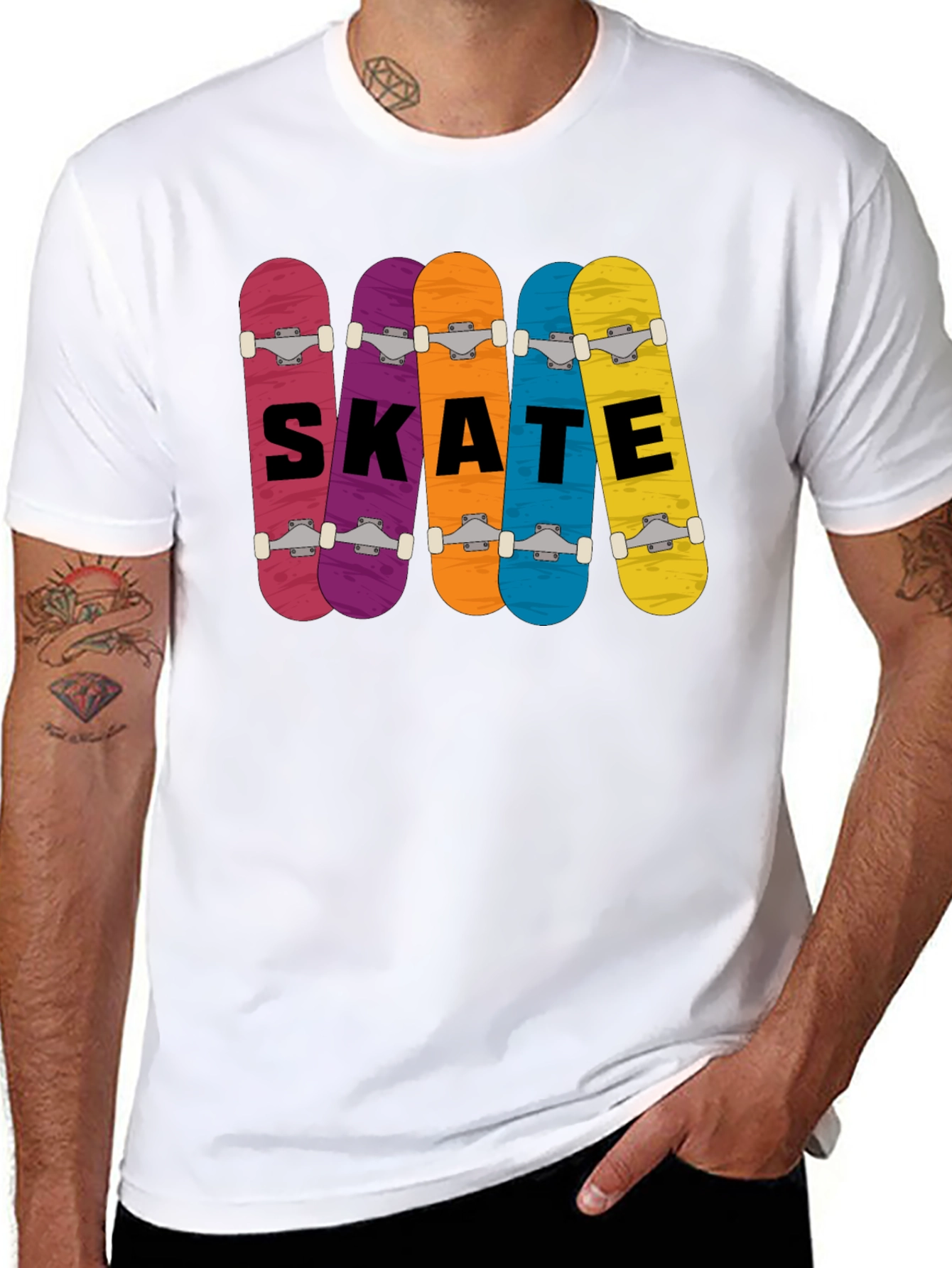 Skateboards Graphic Print T-Shirt