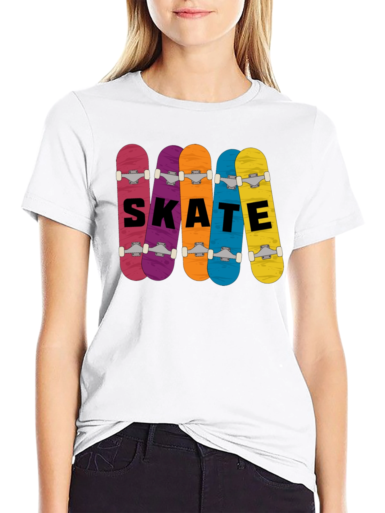 Skateboards Graphic Print T-Shirt