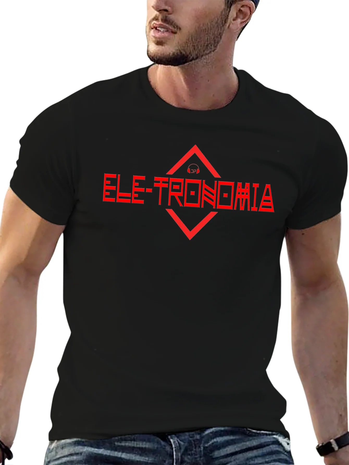 Electronomia Red Graphic Black T-Shirt