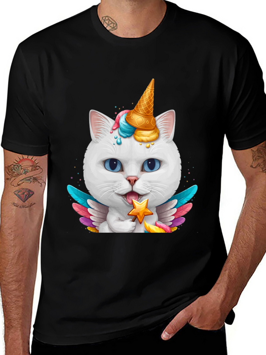 Unicorn Cat Graphic Tee - Cute Whimsical Design
