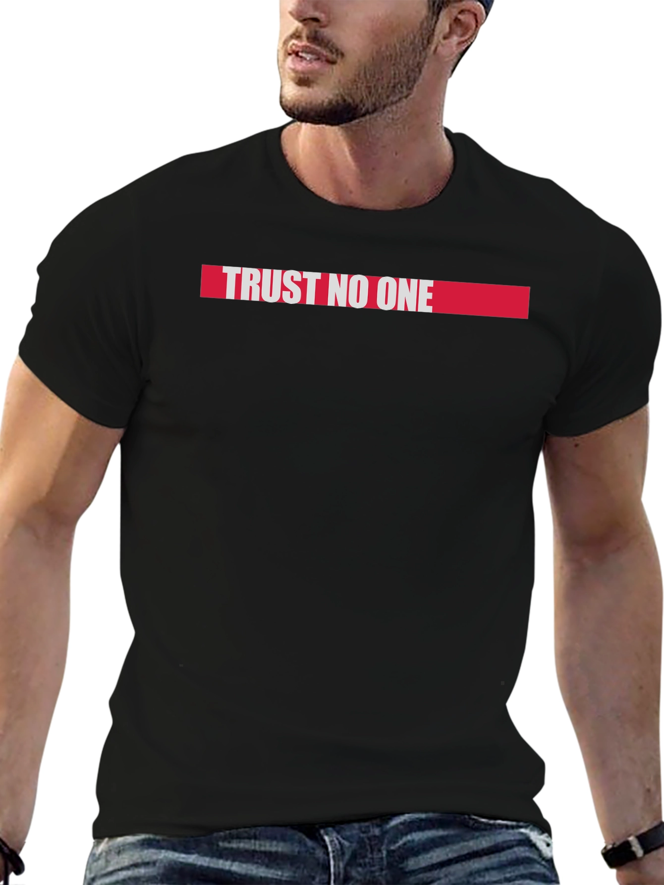 Trust No One Graphic Tee - Black