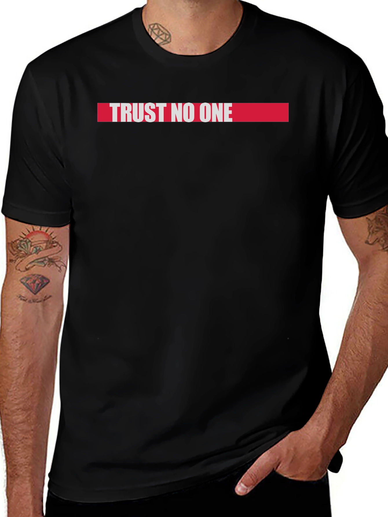 Trust No One Graphic Tee - Black