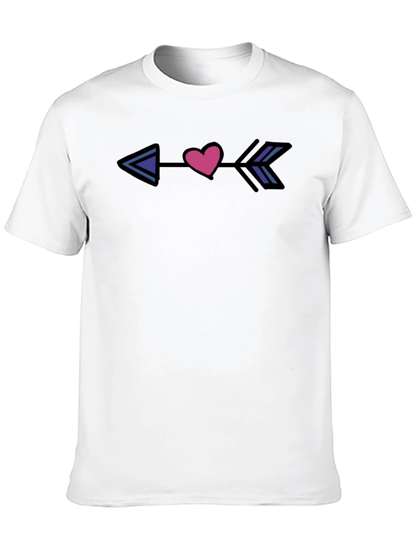 Heart Arrow Graphic Tee - Black Casual Shirt