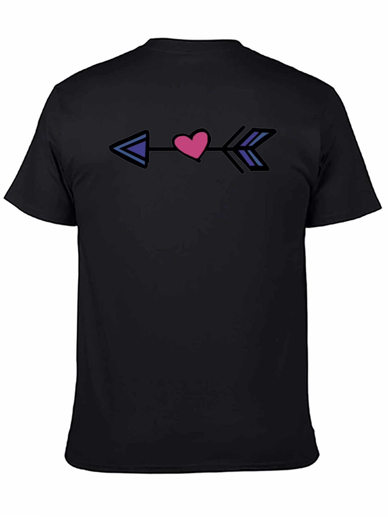 Heart Arrow Graphic Tee - Black Casual Shirt