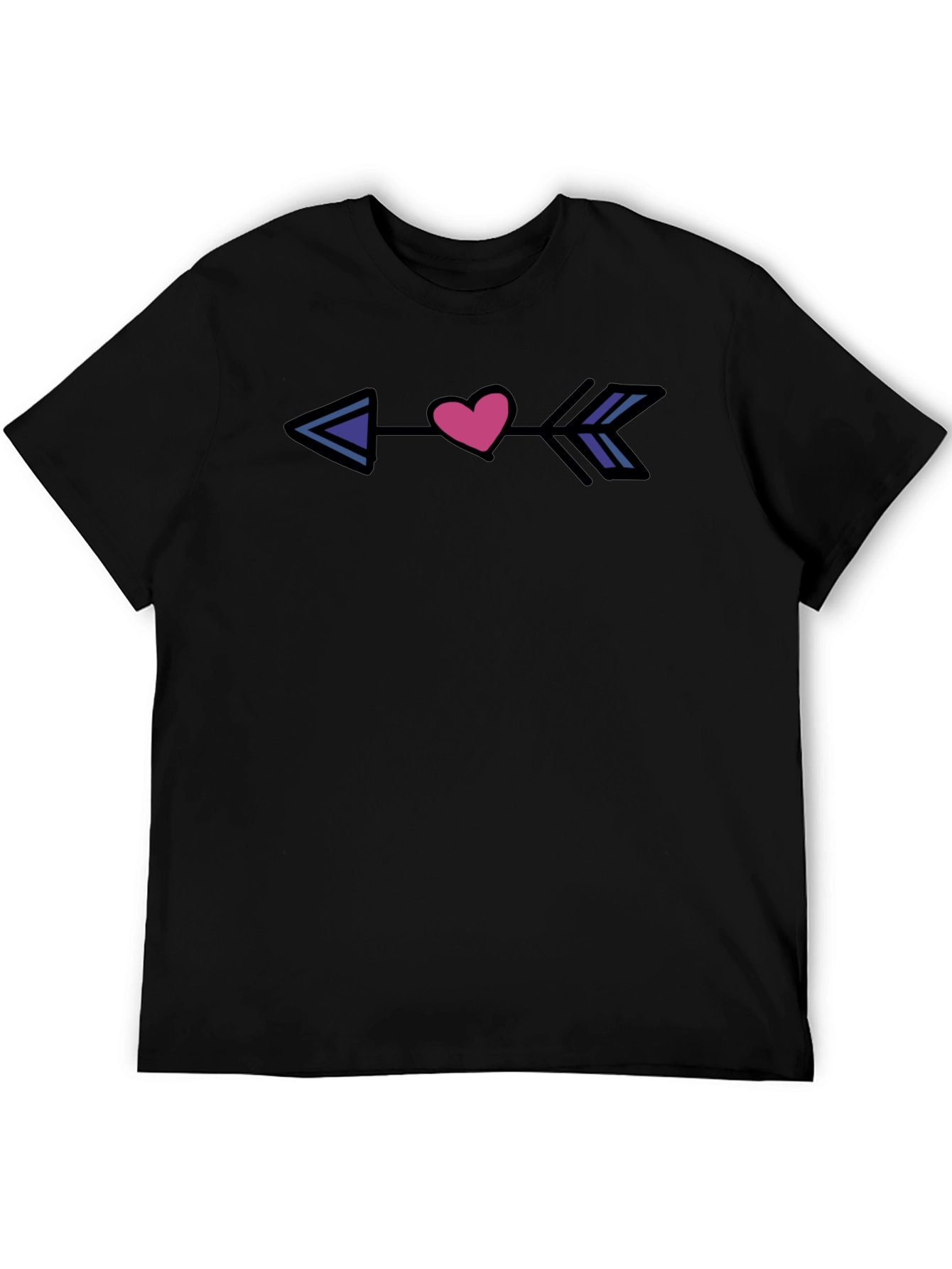 Heart Arrow Graphic Tee - Black Casual Shirt