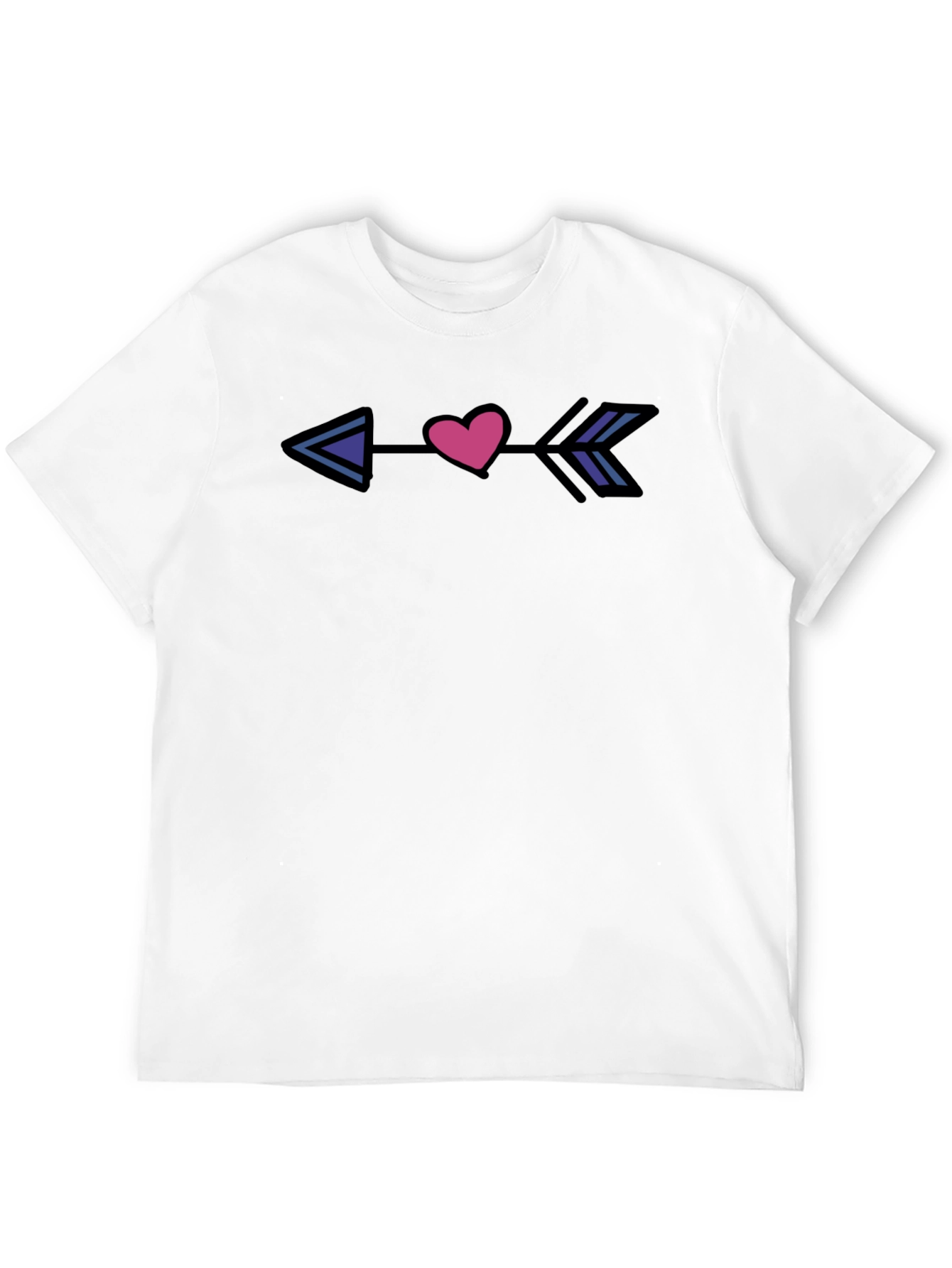 Heart Arrow Graphic Tee - Black Casual Shirt