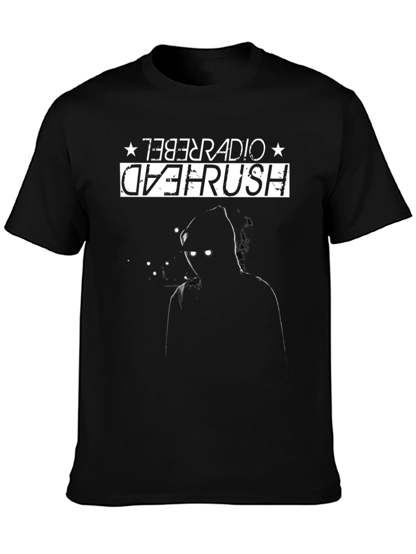 Death Head Radio Rebel Black Graphic Tee