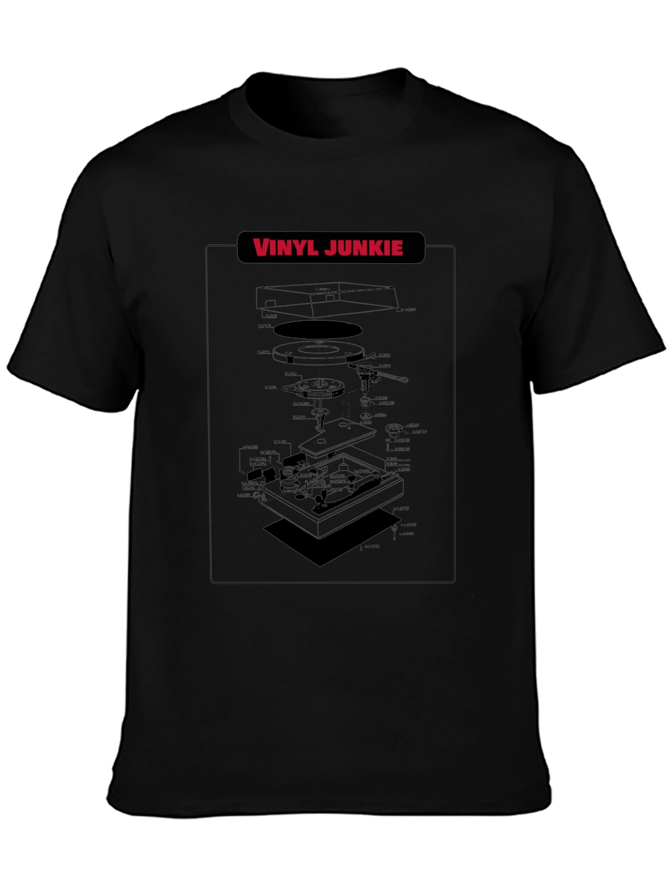 Vinyl Junkie Black Graphic T-Shirt